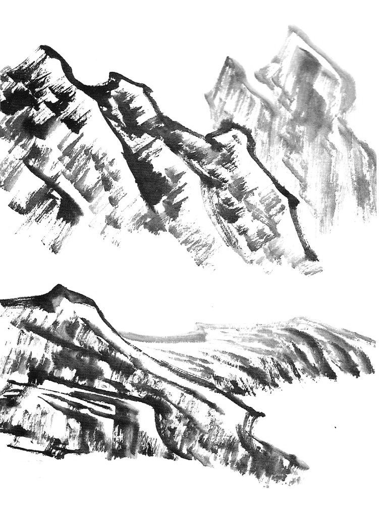 اللوحة الصينية : الجبال الحادة