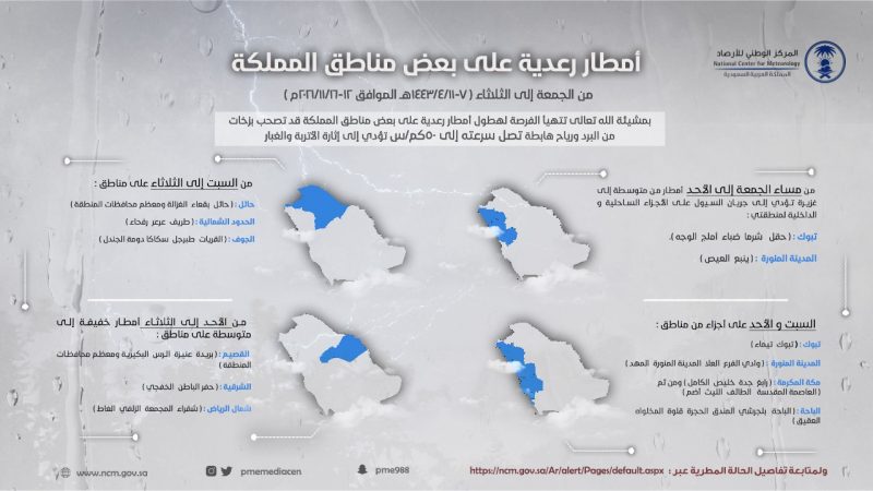 تفاصيل الحالة المطرية على السعودية من الجمعة إلى الثلاثاء: أمطار وسيول - المواطن