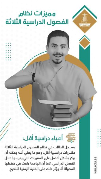 جامعة الملك عبدالعزيز تكشف عن أبرز مميزات نظام الفصول الدراسية الثلاثة