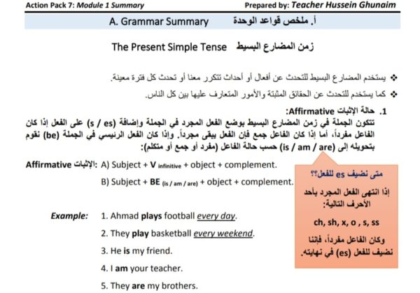 تلخيص وشرح قواعد ومعاني مفردات الوحدة الأولى مادة اللغة الإنجليزية الصف السابع الفصل الأول 2023 المنهاج الأردني