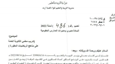 تدريب معلمي الثانوية العامة على مناهج الرياضيات المطورة 2022 المنهاج الأردني