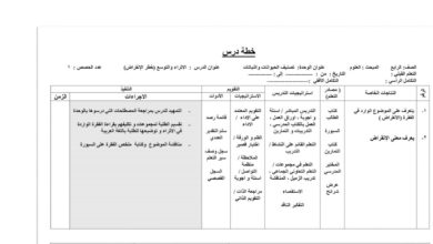 التحضير اليومي مادة العلوم الصف الرابع الفصل الأول 2023 المنهاج الأردني