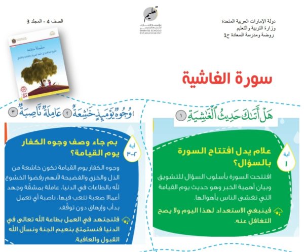 مراجعة دروس المجلد الثالث التربية الإسلامية الصف الرابع الفصل الأول للعام 2022-2023 منهاج الامارات