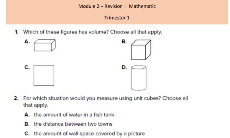 حل أوراق عمل Revision Unit Two الرياضيات الصف الخامس 2022-2023 منهاج الإمارات