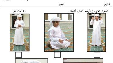 نموذج اختبار الشهر الثاني مادة التربية الإسلامية الصف الأول الفصل الثاني المنهاج الأردني 2022