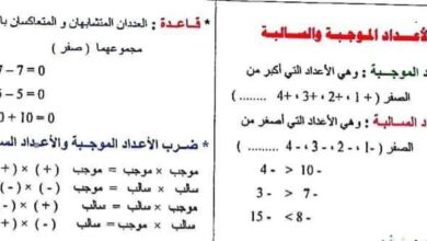 معلومات أساسية في رياضيات لكافة الصفوف الفصل الثاني للعام 2023 منهاج السوري