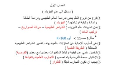 ملخص فيزياء الصف أول ثانوي الفصل الثاني للعام 1444هـ منهاج السعودي