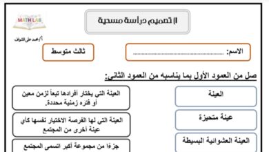 أوراق عمل الرياضيات الوحدة العاشرة ثالث متوسط الفصل الثاني للعام 1444هـ منهاج السعودي