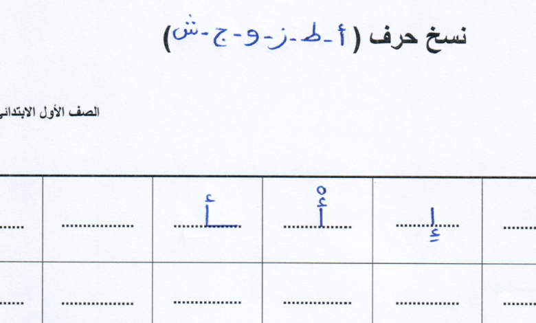 جميع حروف الوحدة الثالثة مادة لغتي الصف الأول ابتدائي الفصل الدراسي الثاني