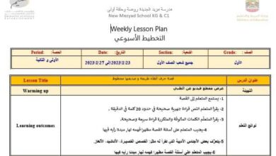 الخطة الدرسية اليومية ظريفة و صديقها اللغة العربية الصف الأول الفصل الثاني للعام 2023 منهاج الإمارات