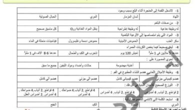 نموذج امتحان علوم البحث 2-3 الصف التاسع الفصل الثاني للعام 2023 منهاج السوري
