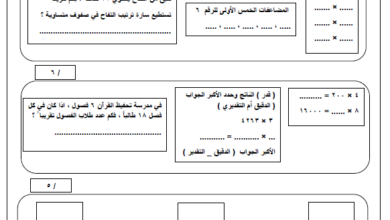 اختبار الفترة ثاني الفصل 5 رياضيات الصف السادس الفصل الثاني للعام 1444هـ منهاج السعودية