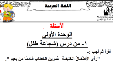 المراجعة النهائية مادة اللغة العربية للصف الثاني الابتدائي الترم الثاني مناهج مصرية