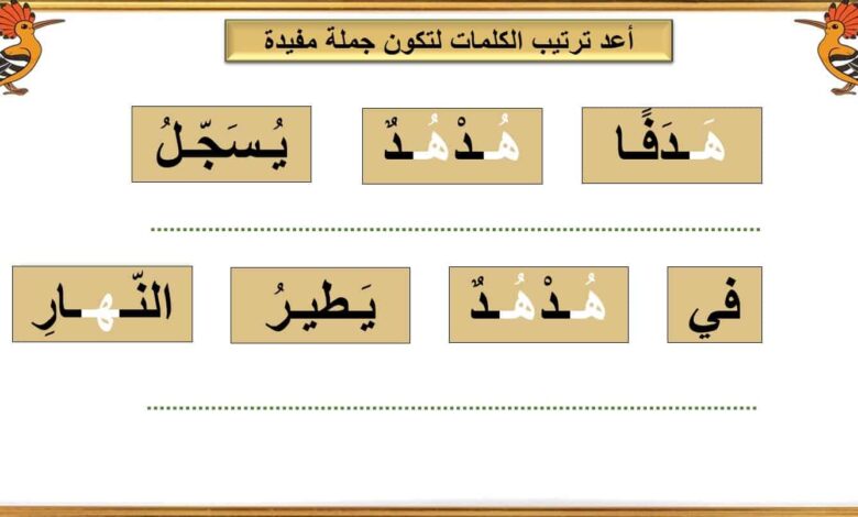 أوراق عمل حرف الهاء عربي الصف الأول - بوربوينت الفصل الثاني للعام 1444هـ منهاج الإمارات