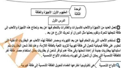 تحميل مراجعة الأجهزة والطاقة في العلوم رابعه ابتدائي نسخة PDF الترم الثاني 2023 مناهج مصرية
