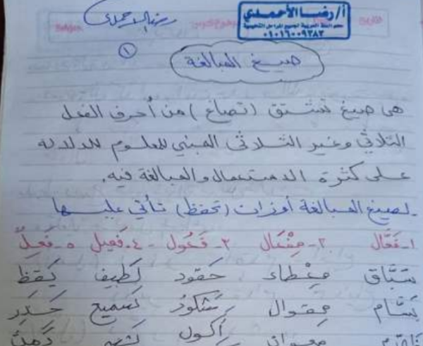 تحميل ملخص صيغ المبالغة في اللغة العربية ثالثة أعدادي للفصل الدراسي الثاني 2023 مناهج مصرية