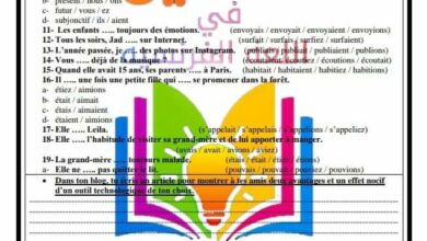 ورقة عمل قواعد البحث الرابع اللغة الفرنسية الصف التاسع المنهاج الحديث