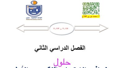 نماذج (محلولة) للاختبار التقويمي(1) رياضيات عاشر الفصل الثاني للعام 2023 منهاج الكويت