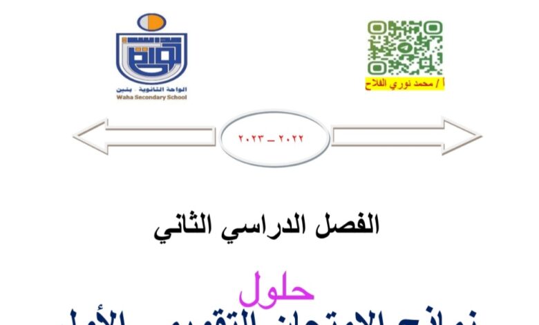 نماذج (محلولة) للاختبار التقويمي(1) رياضيات عاشر الفصل الثاني للعام 2023 منهاج الكويت