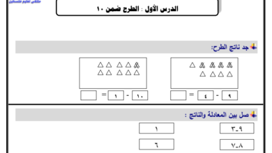 مادة إثرائية لمادة الرياضيات الصف الأول الفترة الرابعة المناهج الفلسطيني