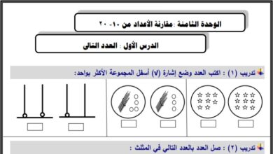 ورقة عمل الدرس الأول مادة الرياضيات الفصل الدراسي الثاني مناهج فلسطينية