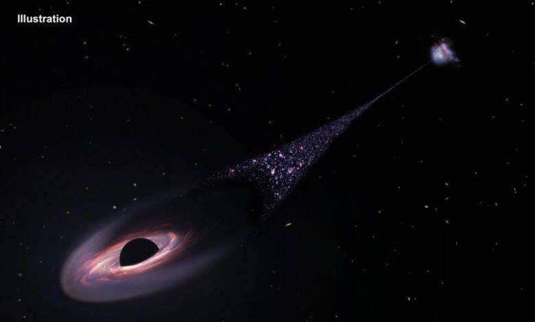 تلسكوب هابل يرصد ثقب أسود هارب لأول مرة يخلق مجموعة من النجوم حوله