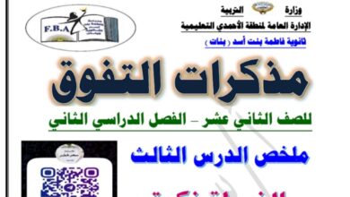 ملخص درس (الغبطة فكرة) عربي ثاني عشر الفصل الثاني للعام 2023 منهاج الكويت