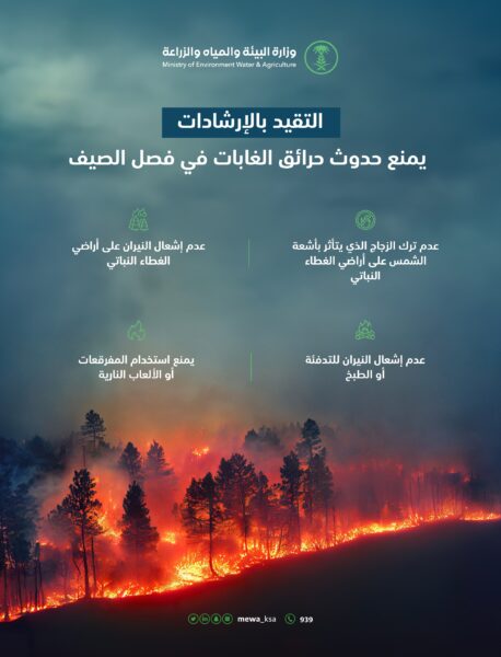 البيئة السعودية تدعو إلى التقيد بالإرشادات لتجنب حرائق الغابات